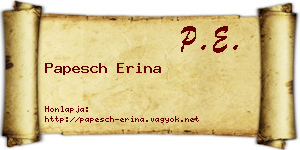 Papesch Erina névjegykártya